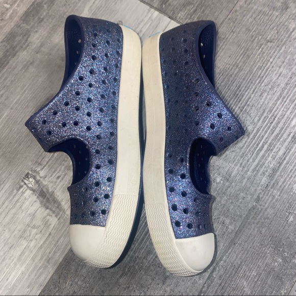 Native Juniper Glitter Mary Jane Blue Sparkly Slip on shoes size c13 - Picture 4 of 7